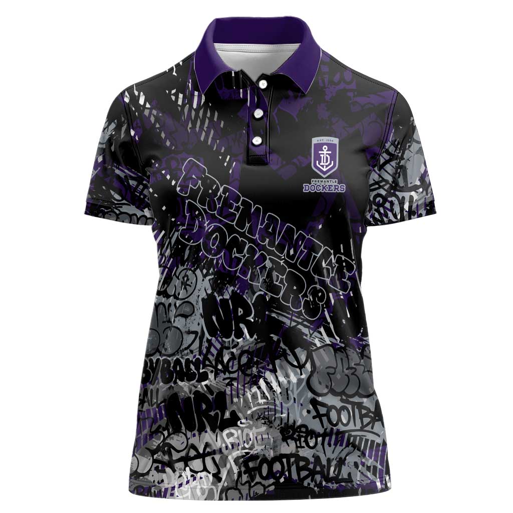 Fremantle Dockers Women Polo Shirt Urban Graffiti Street Art - Bold Abstract Spray Paint