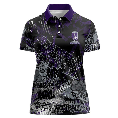 Fremantle Dockers Women Polo Shirt Urban Graffiti Street Art - Bold Abstract Spray Paint