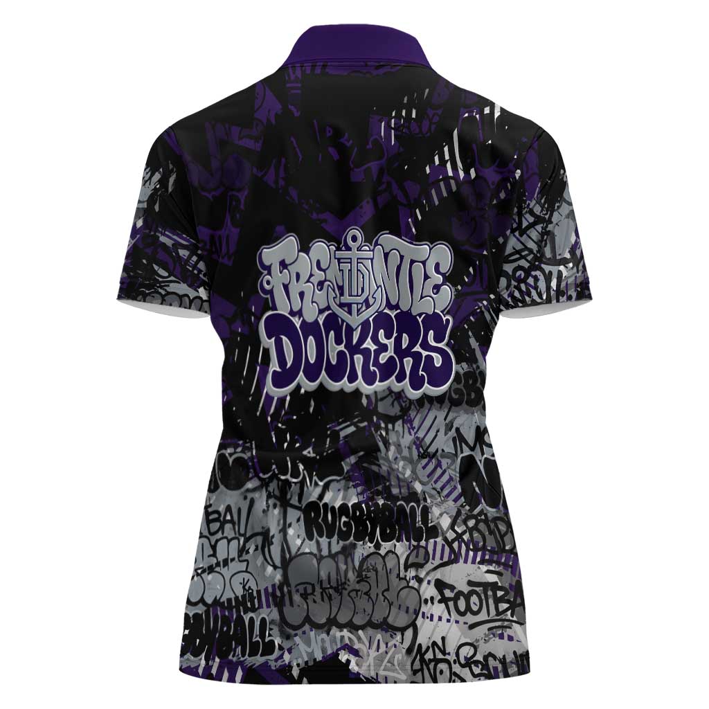 Fremantle Dockers Women Polo Shirt Urban Graffiti Street Art - Bold Abstract Spray Paint