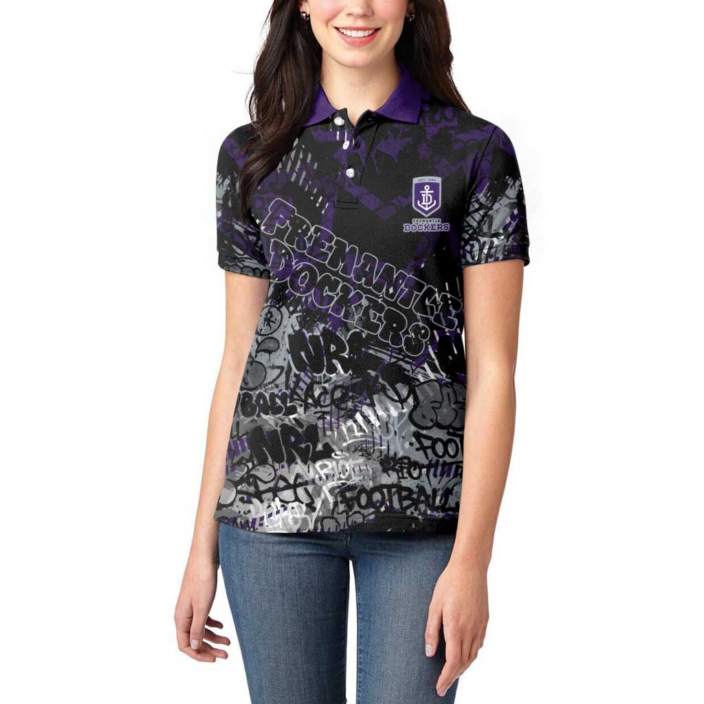 Fremantle Dockers Women Polo Shirt Urban Graffiti Street Art - Bold Abstract Spray Paint
