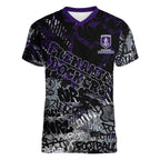 Fremantle Dockers Women V-Neck T-Shirt Urban Graffiti Street Art - Bold Abstract Spray Paint