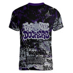 Fremantle Dockers Women V-Neck T-Shirt Urban Graffiti Street Art - Bold Abstract Spray Paint