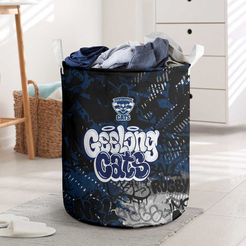 Geelong Cats Laundry Basket Urban Graffiti Street Art - Bold Abstract Spray Paint