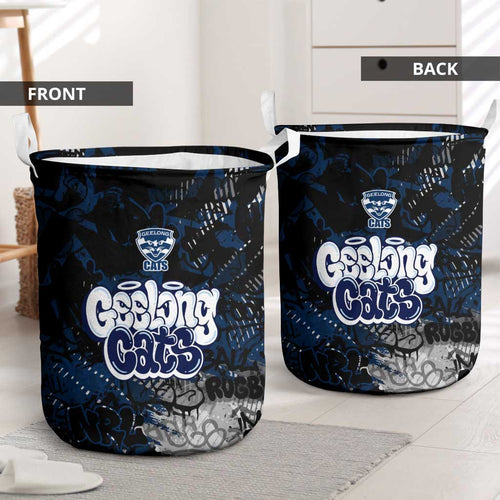 Geelong Cats Laundry Basket Urban Graffiti Street Art - Bold Abstract Spray Paint