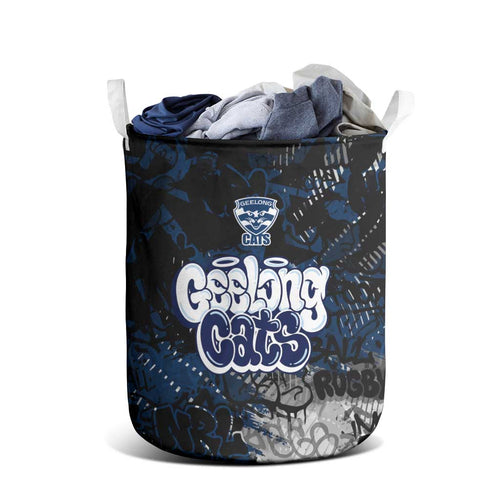Geelong Cats Laundry Basket Urban Graffiti Street Art - Bold Abstract Spray Paint
