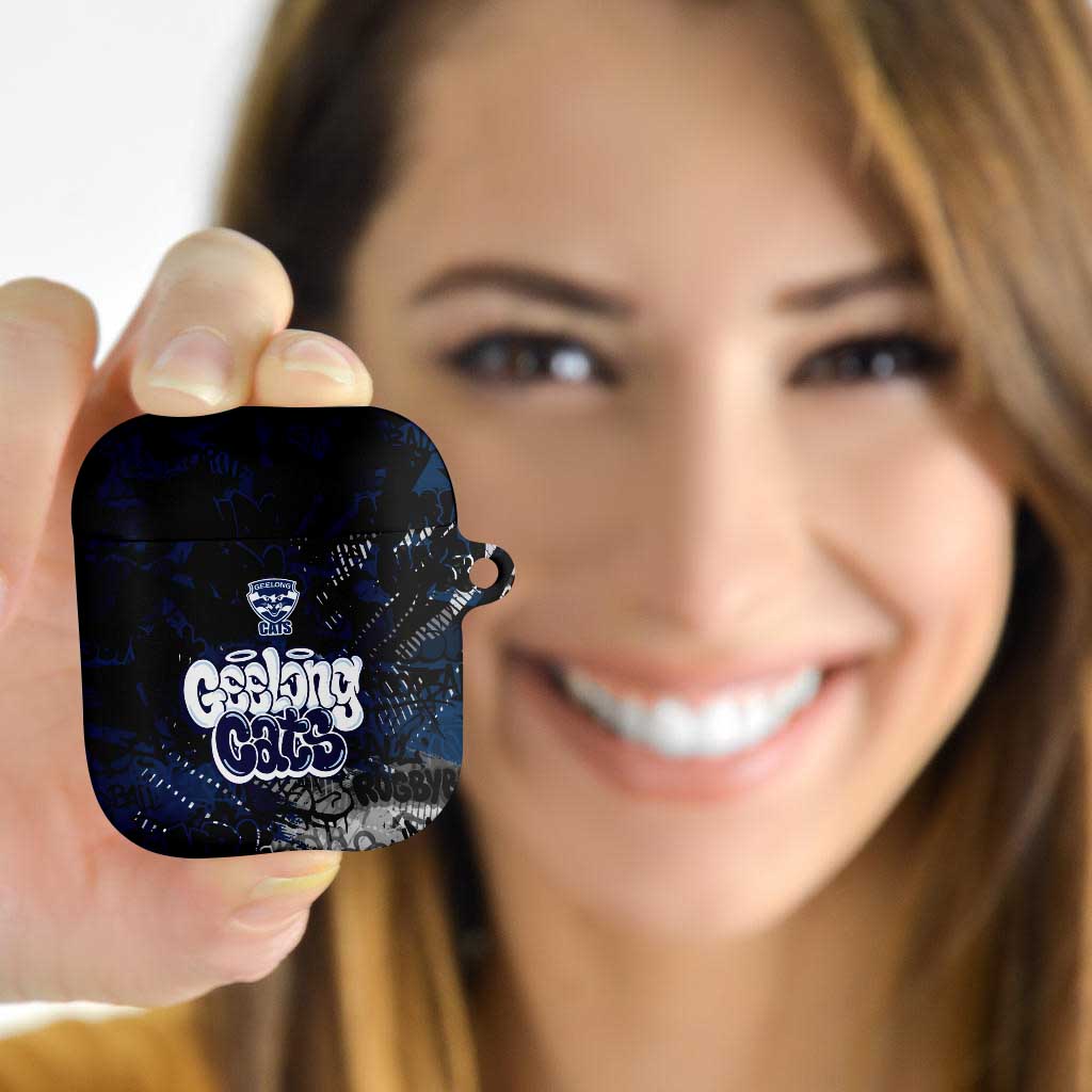 Geelong Cats AirPods Case Urban Graffiti Street Art - Bold Abstract Spray Paint