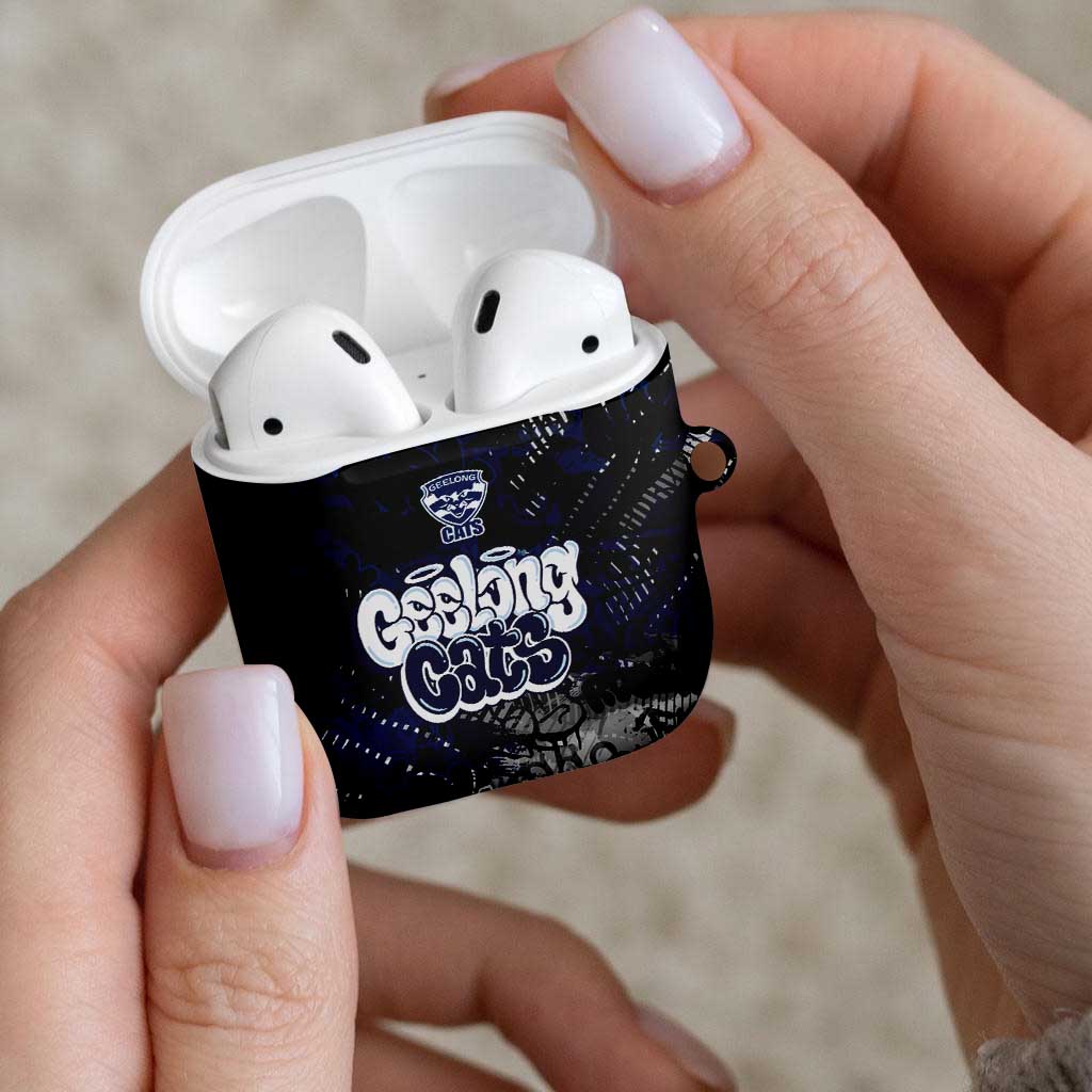 Geelong Cats AirPods Case Urban Graffiti Street Art - Bold Abstract Spray Paint