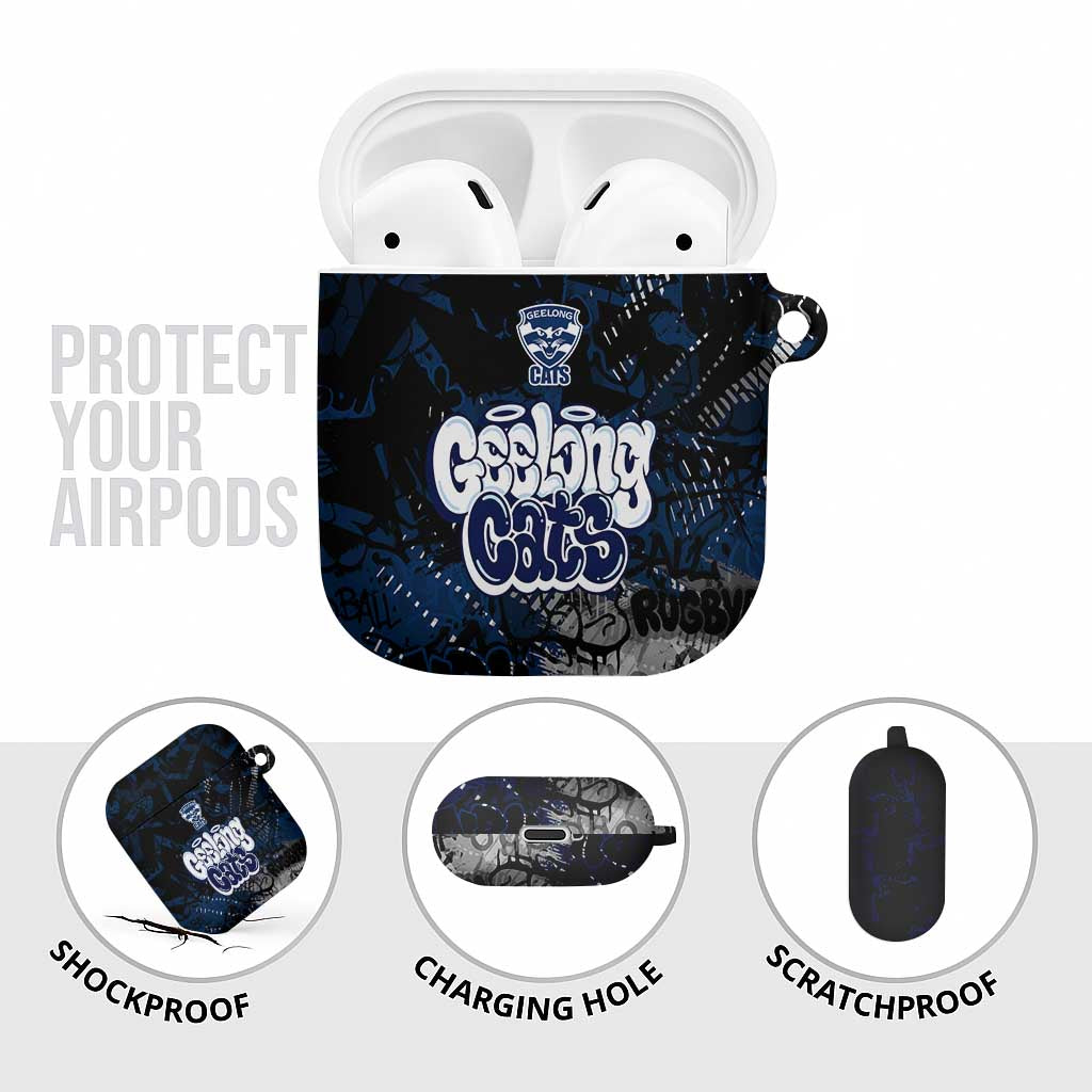 Geelong Cats AirPods Case Urban Graffiti Street Art - Bold Abstract Spray Paint