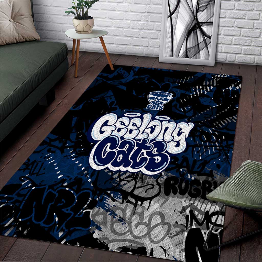 Geelong Cats Area Rug Urban Graffiti Street Art - Bold Abstract Spray Paint