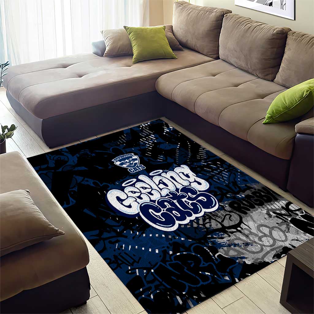 Geelong Cats Area Rug Urban Graffiti Street Art - Bold Abstract Spray Paint