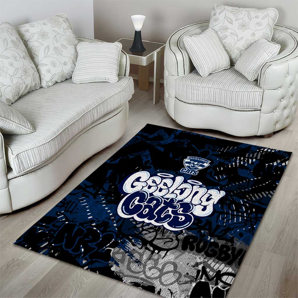 Geelong Cats Area Rug Urban Graffiti Street Art - Bold Abstract Spray Paint