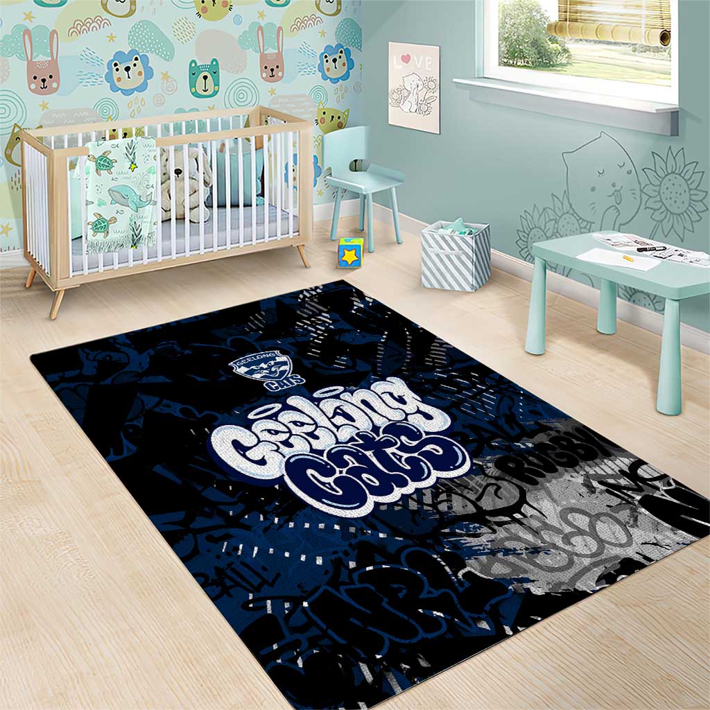 Geelong Cats Area Rug Urban Graffiti Street Art - Bold Abstract Spray Paint