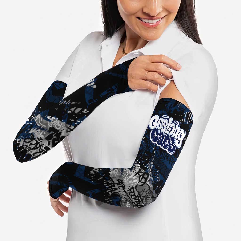 Geelong Cats Arm Sleeves Urban Graffiti Street Art - Bold Abstract Spray Paint