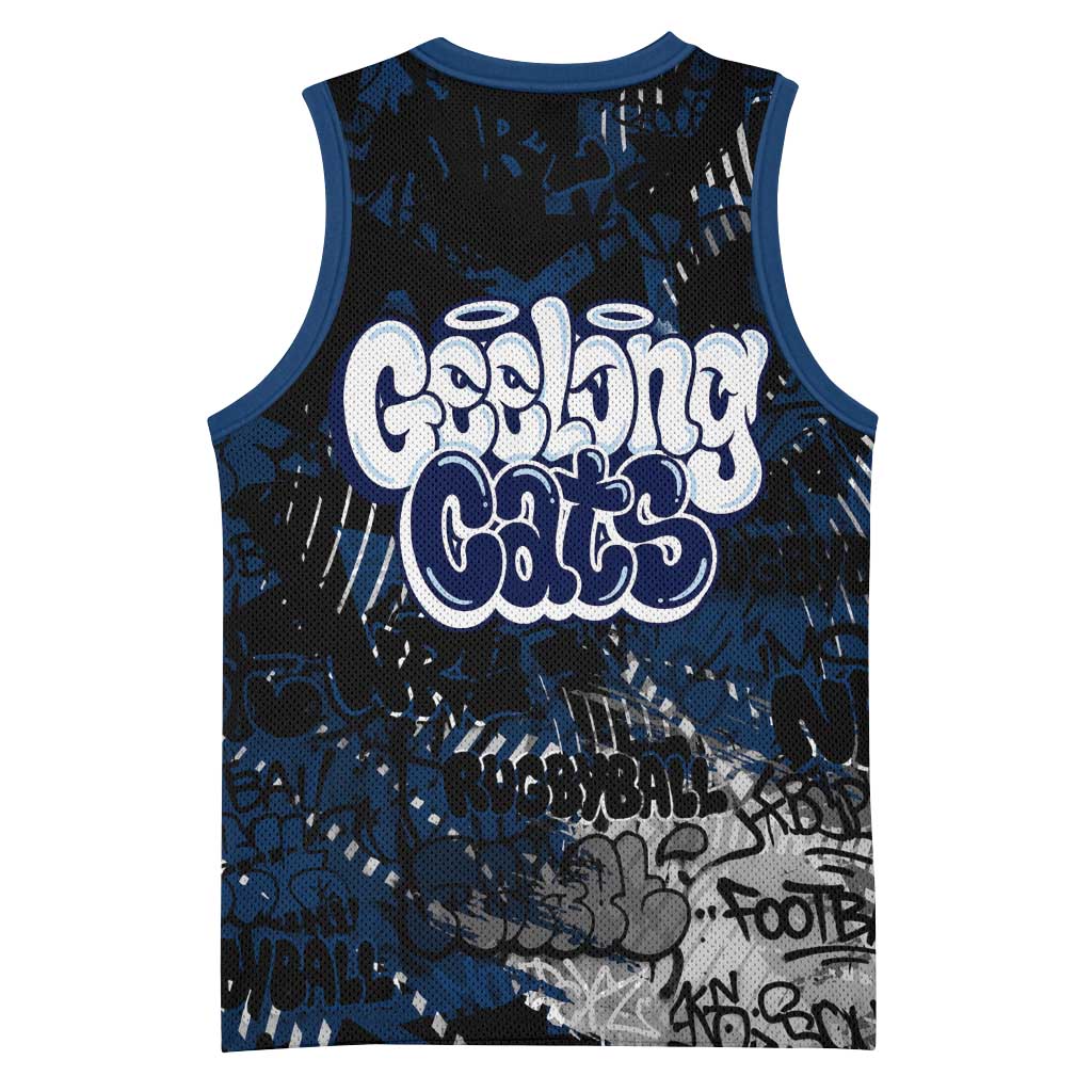 Geelong Cats Basketball Jersey Urban Graffiti Street Art - Bold Abstract Spray Paint