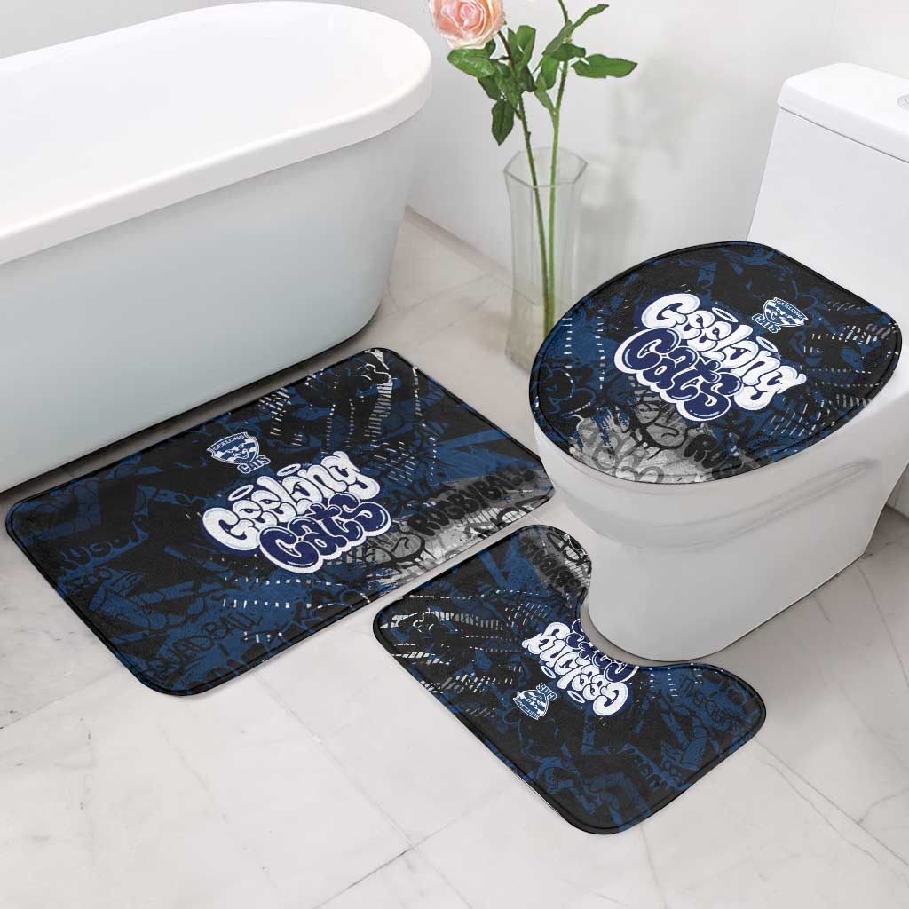 Geelong Cats Bathroom Set Urban Graffiti Street Art - Bold Abstract Spray Paint