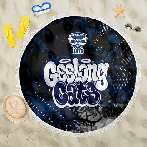 Geelong Cats Beach Blanket Urban Graffiti Street Art - Bold Abstract Spray Paint