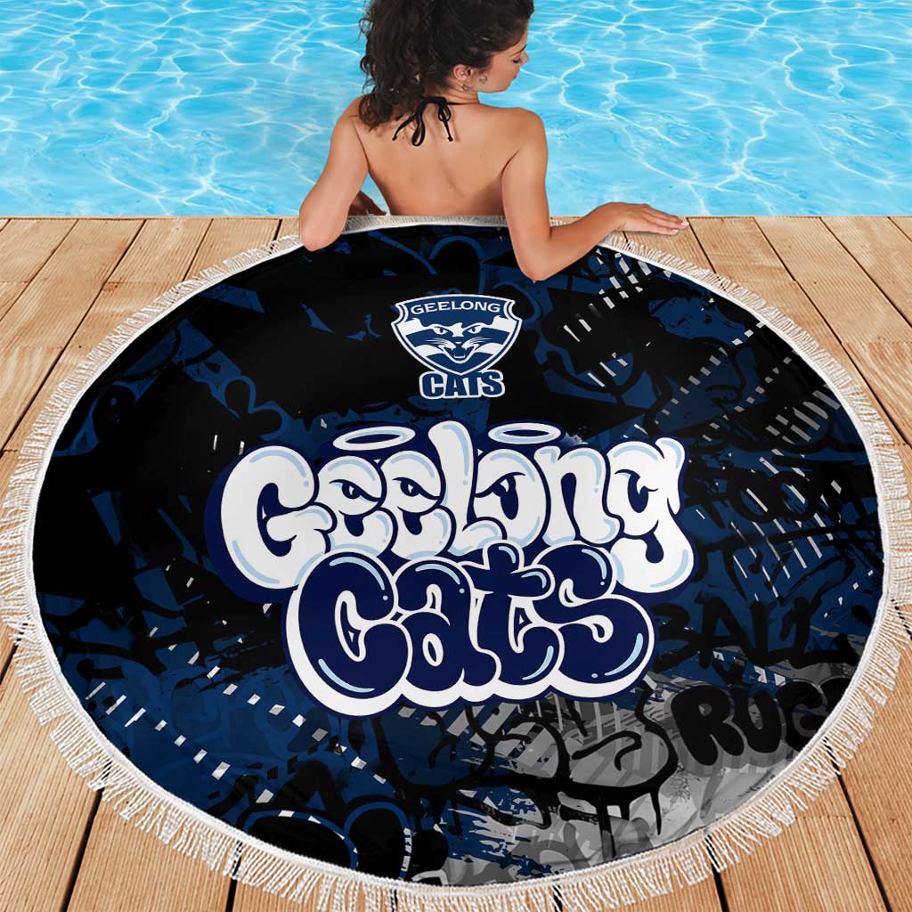 Geelong Cats Beach Blanket Urban Graffiti Street Art - Bold Abstract Spray Paint
