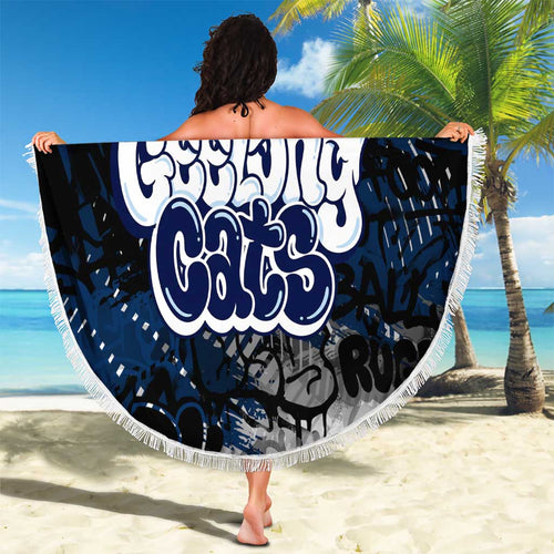 Geelong Cats Beach Blanket Urban Graffiti Street Art - Bold Abstract Spray Paint