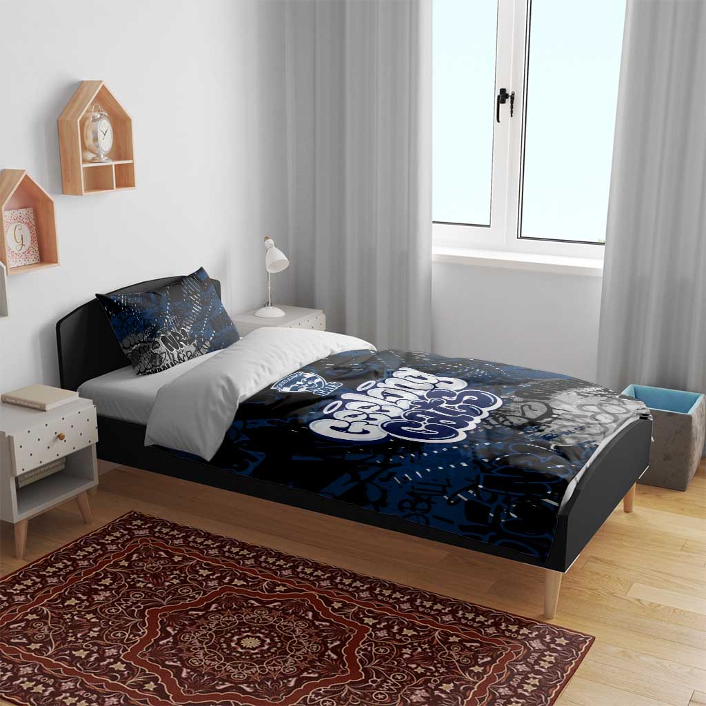 Geelong Cats Bedding Set Urban Graffiti Street Art - Bold Abstract Spray Paint