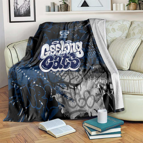 Geelong Cats Blanket Urban Graffiti Street Art - Bold Abstract Spray Paint
