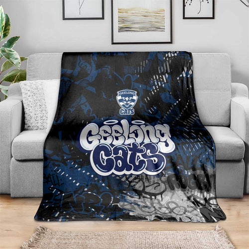 Geelong Cats Blanket Urban Graffiti Street Art - Bold Abstract Spray Paint