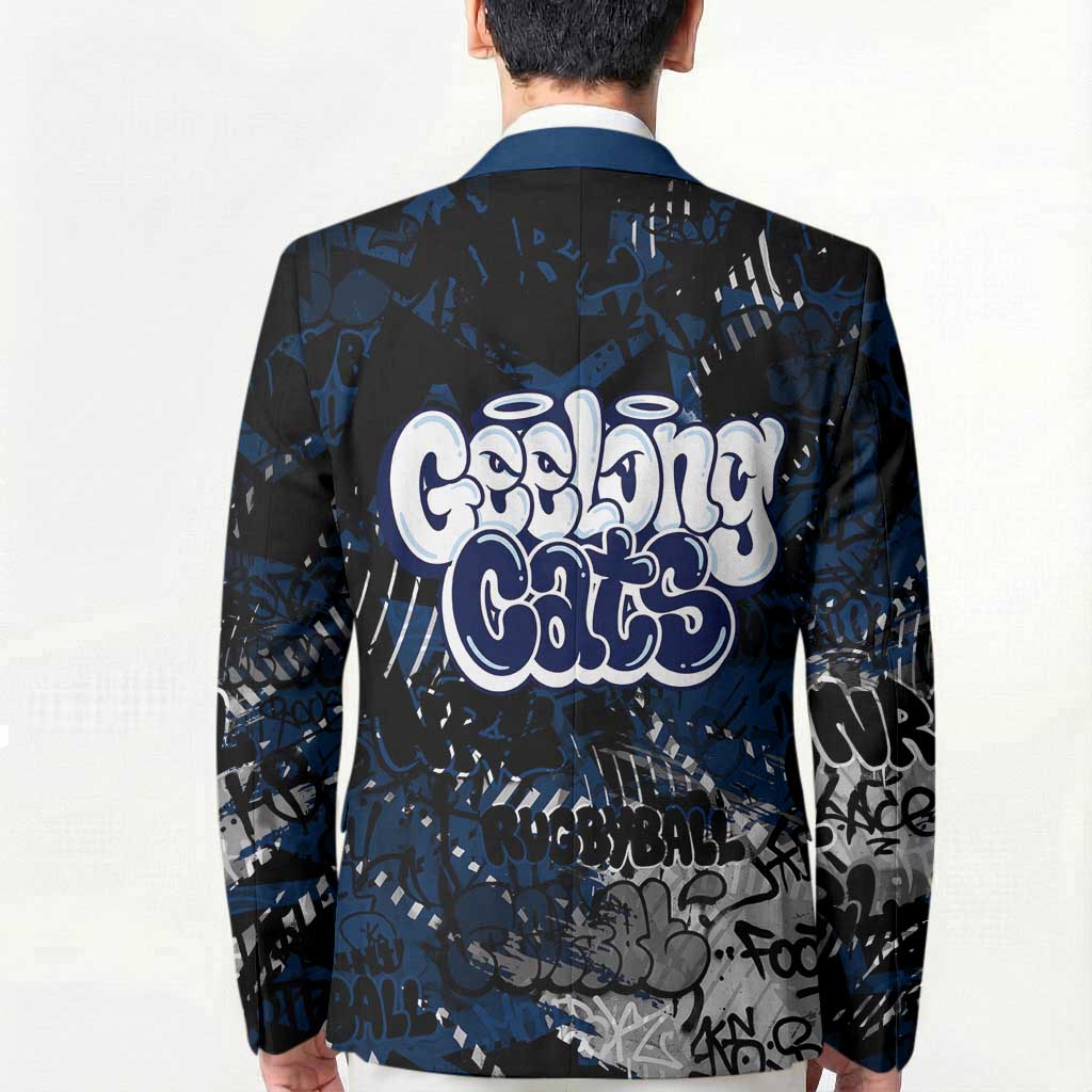 Geelong Cats Blazer Urban Graffiti Street Art - Bold Abstract Spray Paint