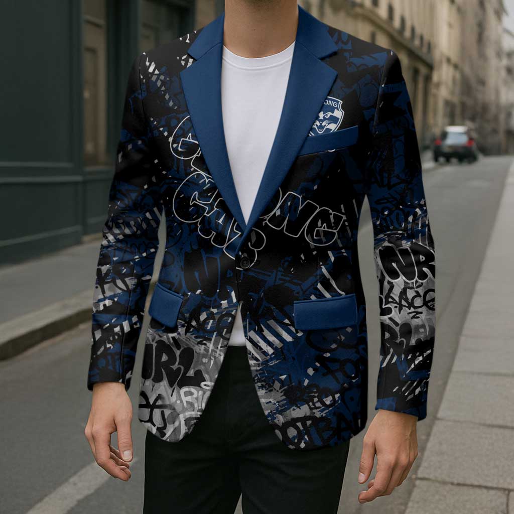 Geelong Cats Blazer Urban Graffiti Street Art - Bold Abstract Spray Paint