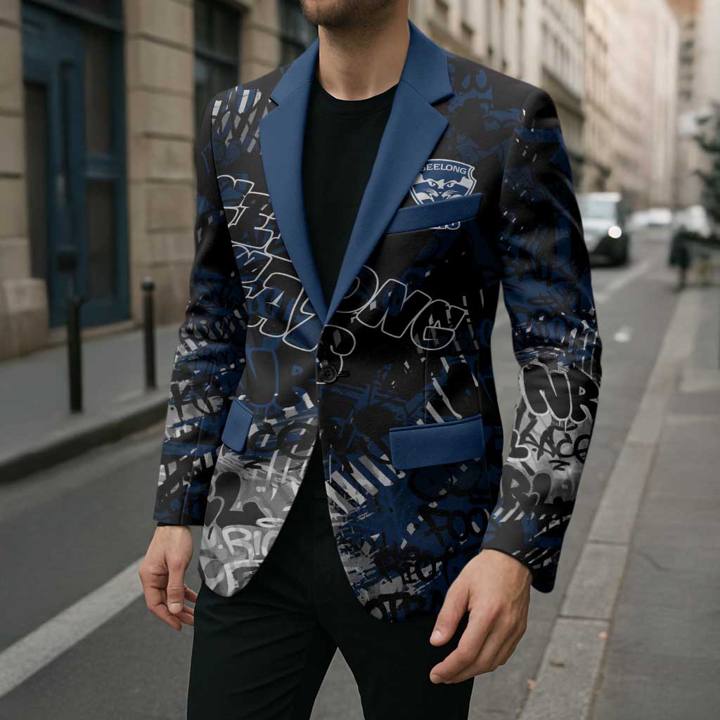Geelong Cats Blazer Urban Graffiti Street Art - Bold Abstract Spray Paint