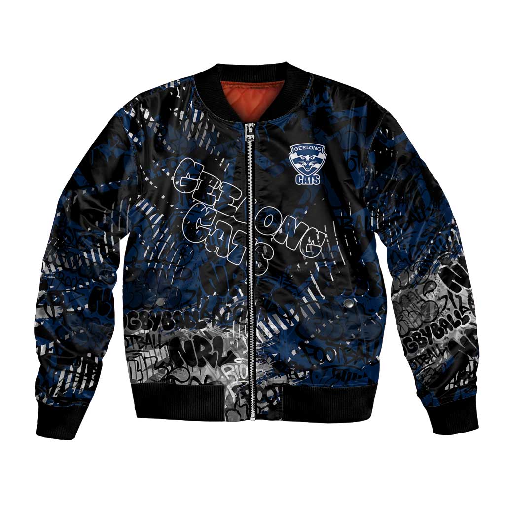 Geelong Cats Bomber Jacket Urban Graffiti Street Art - Bold Abstract Spray Paint