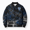 Geelong Cats Bomber Puffer Jacket Urban Graffiti Street Art - Bold Abstract Spray Paint