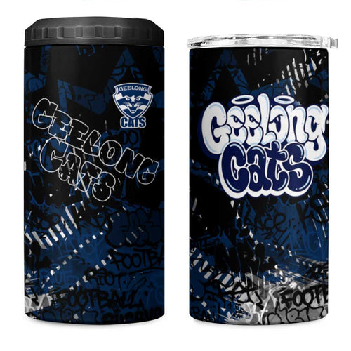 Geelong Cats 4 in 1 Can Cooler Tumbler Urban Graffiti Street Art - Bold Abstract Spray Paint