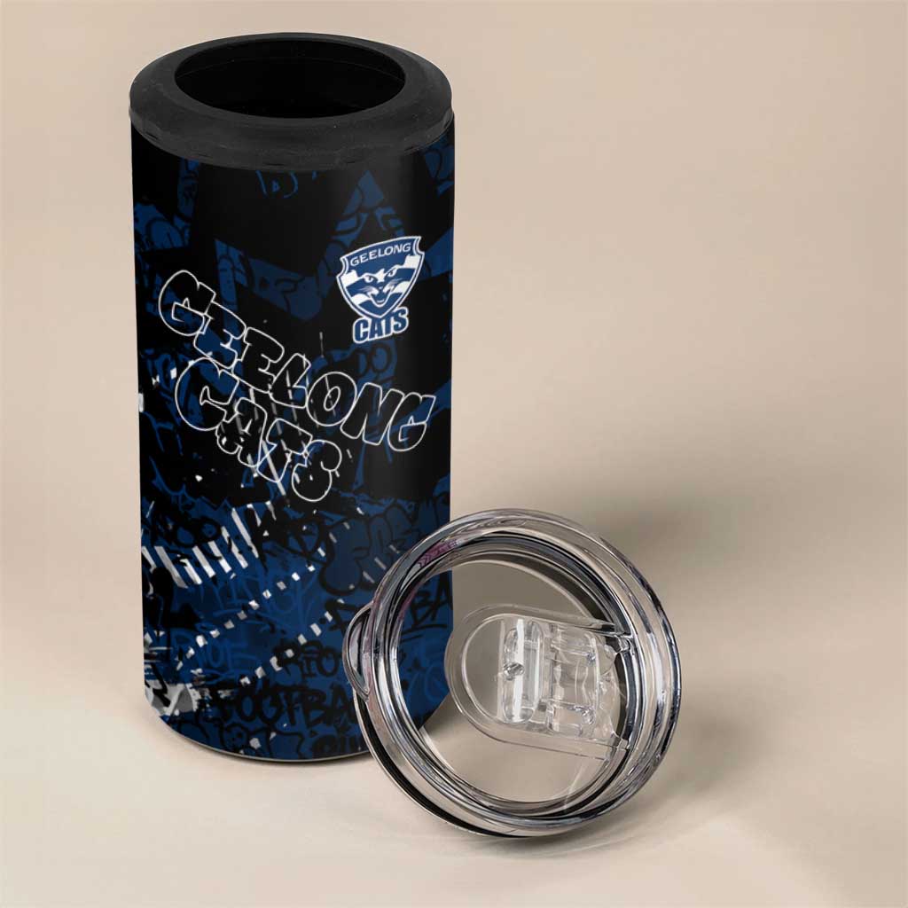 Geelong Cats 4 in 1 Can Cooler Tumbler Urban Graffiti Street Art - Bold Abstract Spray Paint