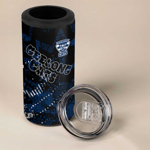 Geelong Cats 4 in 1 Can Cooler Tumbler Urban Graffiti Street Art - Bold Abstract Spray Paint