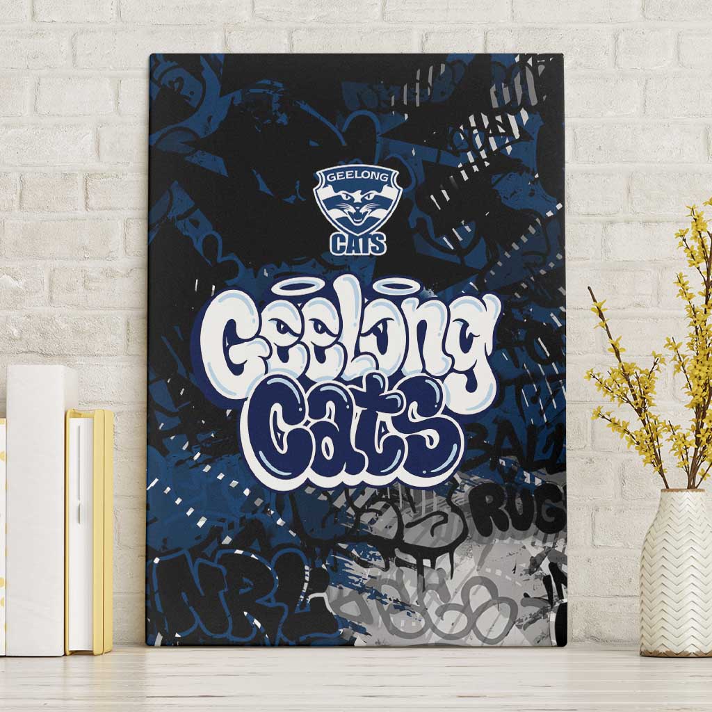 Geelong Cats Canvas Wall Art Urban Graffiti Street Art - Bold Abstract Spray Paint