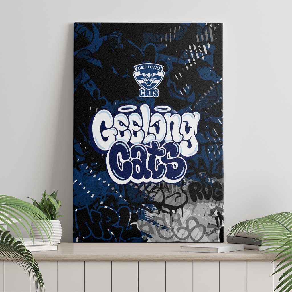 Geelong Cats Canvas Wall Art Urban Graffiti Street Art - Bold Abstract Spray Paint