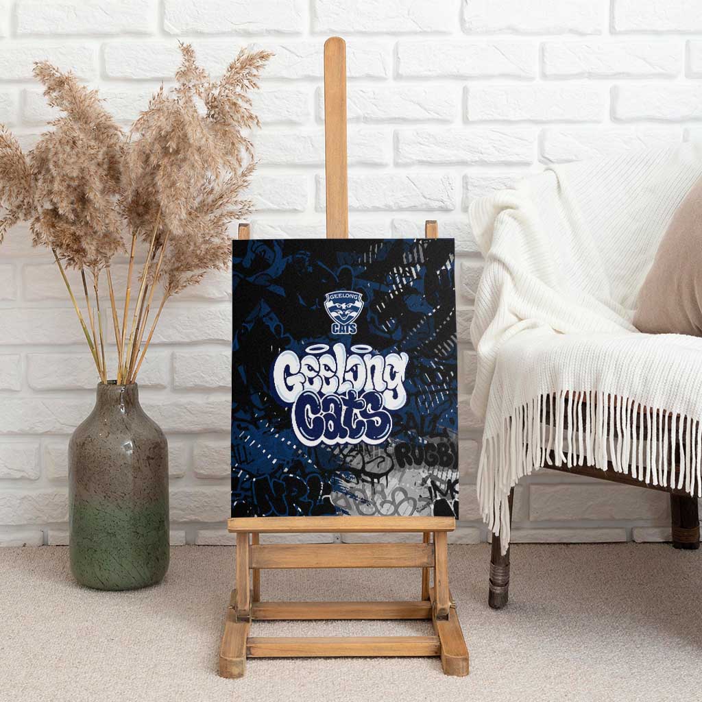 Geelong Cats Canvas Wall Art Urban Graffiti Street Art - Bold Abstract Spray Paint