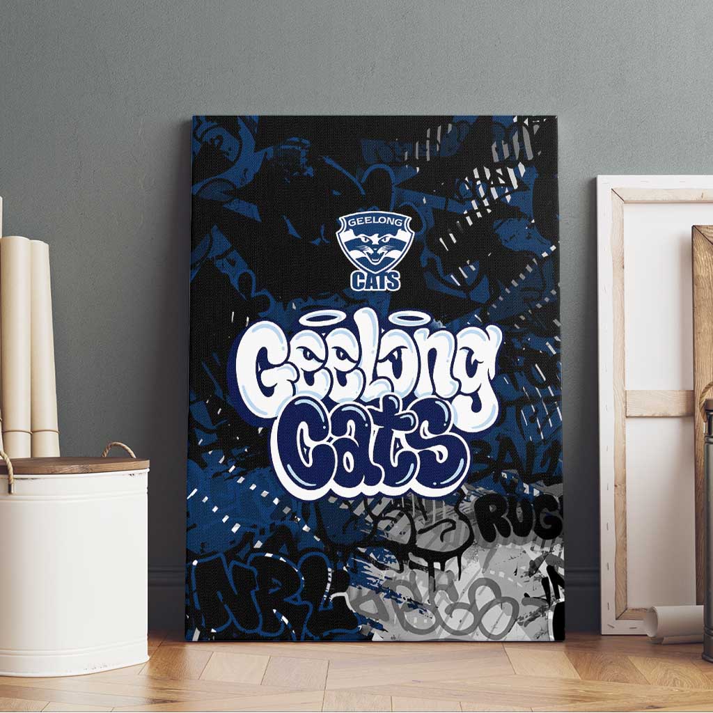 Geelong Cats Canvas Wall Art Urban Graffiti Street Art - Bold Abstract Spray Paint