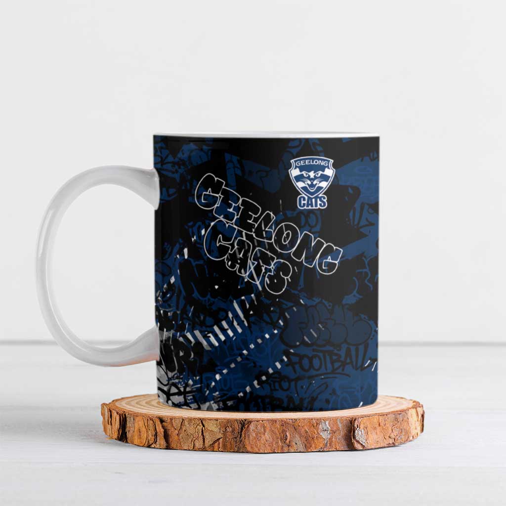 Geelong Cats Ceramic Mug Urban Graffiti Street Art - Bold Abstract Spray Paint