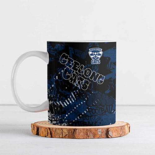 Geelong Cats Ceramic Mug Urban Graffiti Street Art - Bold Abstract Spray Paint