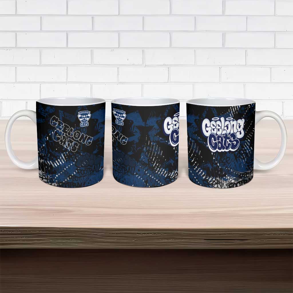 Geelong Cats Ceramic Mug Urban Graffiti Street Art - Bold Abstract Spray Paint