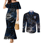 Geelong Cats Couples Matching Mermaid Dress and Long Sleeve Button Shirt Urban Graffiti Street Art - Bold Abstract Spray Paint
