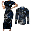Geelong Cats Couples Matching Short Sleeve Bodycon Dress and Long Sleeve Button Shirt Urban Graffiti Street Art - Bold Abstract Spray Paint