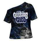 Geelong Cats Cross Shoulder Shirt Urban Graffiti Street Art - Bold Abstract Spray Paint