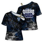 Geelong Cats Cross Shoulder Shirt Urban Graffiti Street Art - Bold Abstract Spray Paint