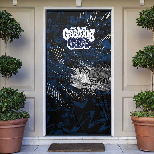 Geelong Cats Door Cover Urban Graffiti Street Art - Bold Abstract Spray Paint