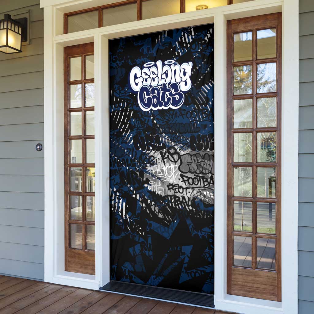Geelong Cats Door Cover Urban Graffiti Street Art - Bold Abstract Spray Paint