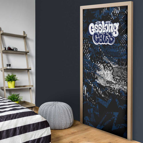 Geelong Cats Door Cover Urban Graffiti Street Art - Bold Abstract Spray Paint