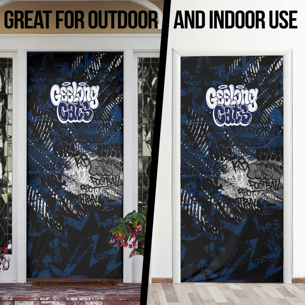 Geelong Cats Door Cover Urban Graffiti Street Art - Bold Abstract Spray Paint