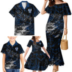Geelong Cats Family Matching Mermaid Dress and Hawaiian Shirt Urban Graffiti Street Art - Bold Abstract Spray Paint