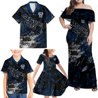 Geelong Cats Family Matching Off Shoulder Maxi Dress and Hawaiian Shirt Urban Graffiti Street Art - Bold Abstract Spray Paint
